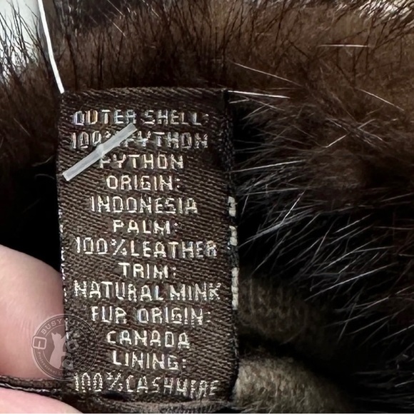 NWT Vintage Coach Women's Leather Gloves w/ Python - Style No. 2138 (Size 8) - Picture 6 of 7